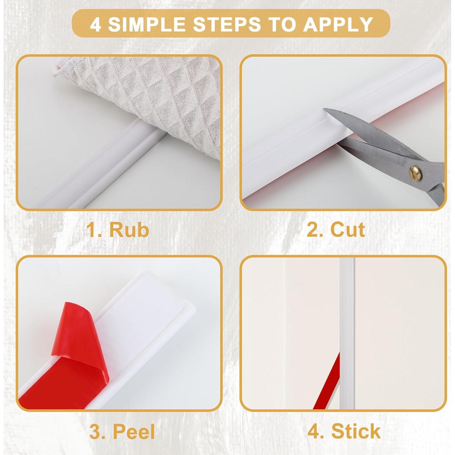 Moldura de Pared Adhesiva Soengsau 2.99m x 1.98cm Blanca