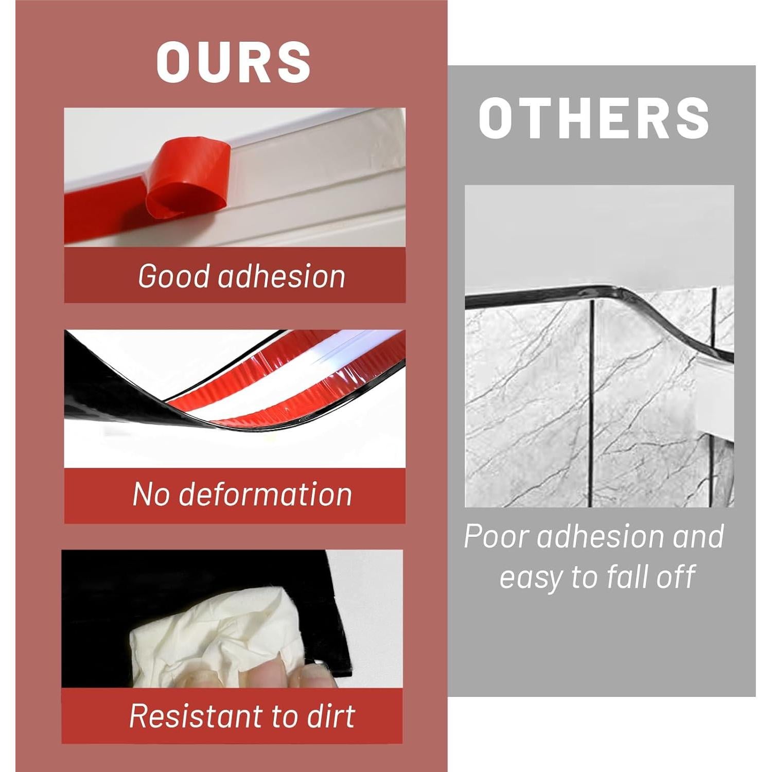 Moldura de Esquina Flexible Autoadhesiva KTINITK 6.7m Negro 2cm