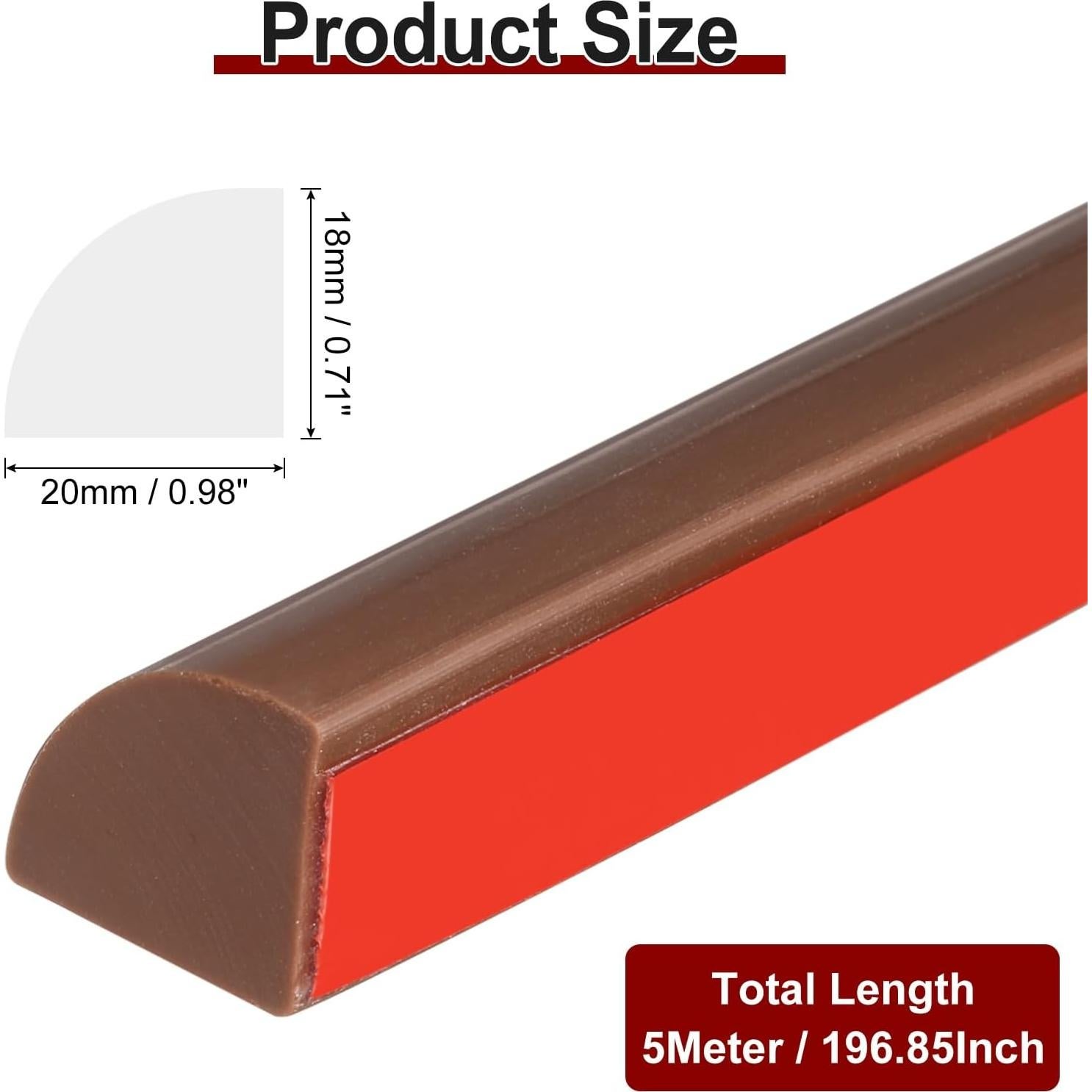 Moldura Flexible Autoadhesiva uxcell 5m Silicona Café