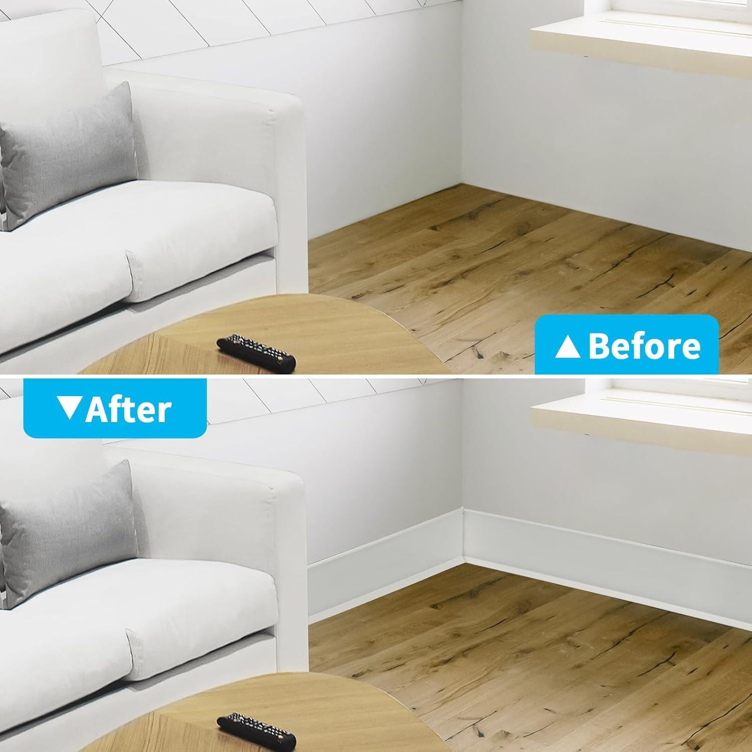 Moldura de Zócalo Flexible Art3d 6.1m Autoadhesiva Blanca