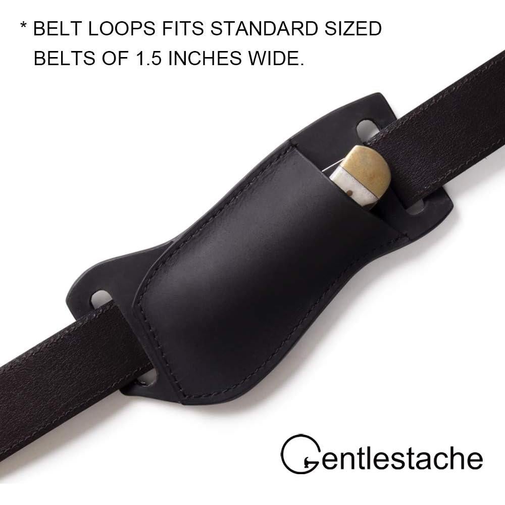 Funda de Cuchillo de Piel Gentlestache Negra EDC 17x6.4cm