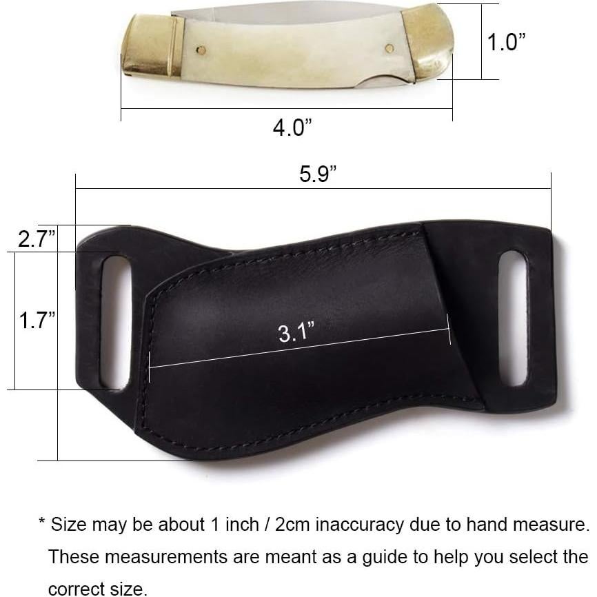 Funda de Cuchillo de Piel Gentlestache Negra EDC 17x6.4cm