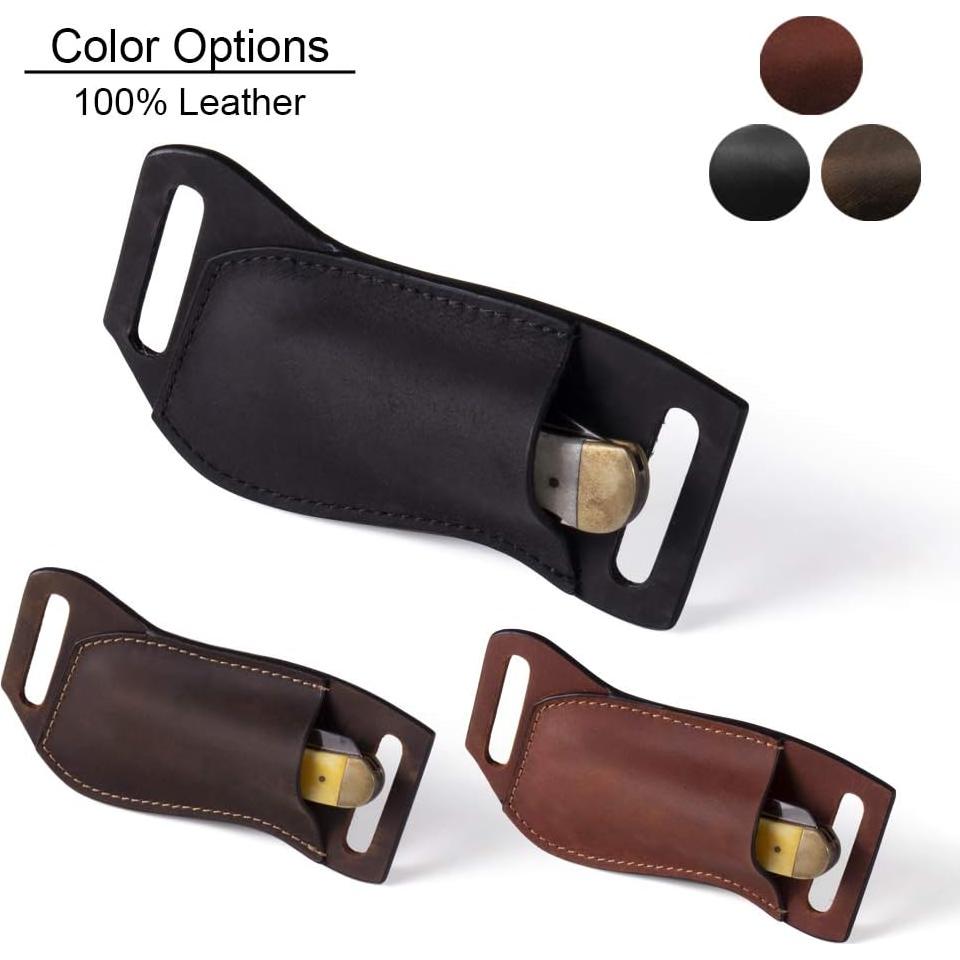 Funda de Cuchillo de Piel Gentlestache Negra EDC 17x6.4cm