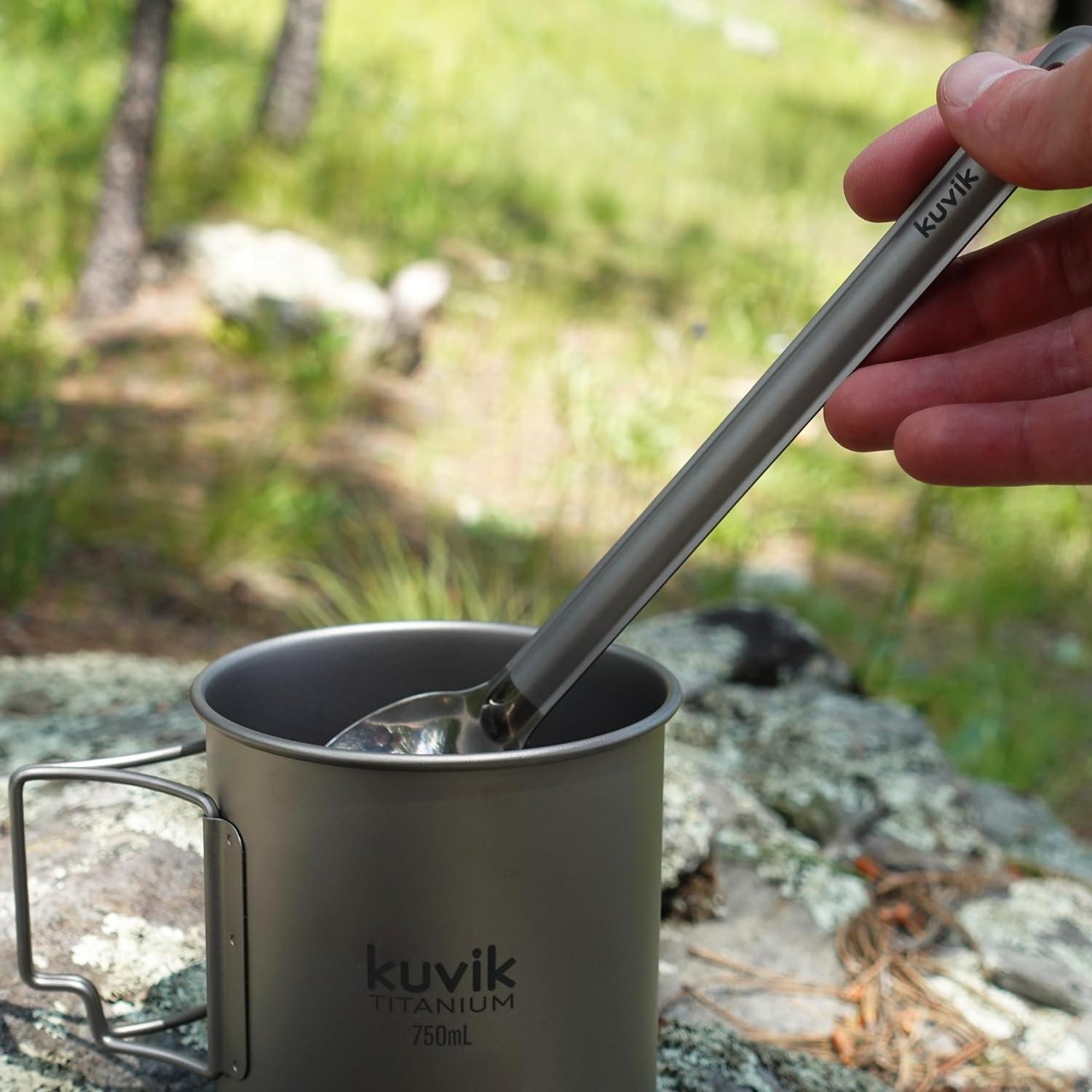 Cuchara de Titanio Kuvik - Ultraligera 216mm para Camping