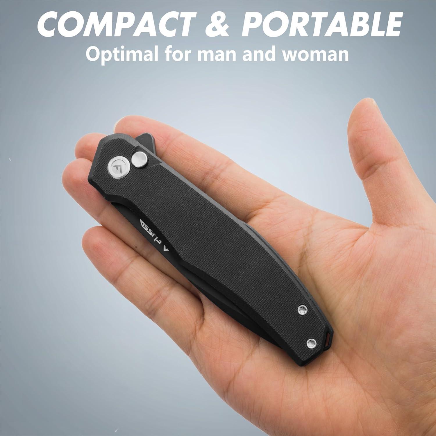 Cuchillo de bolsillo FLISSA plegable 11.43 cm acero D2 mango G10