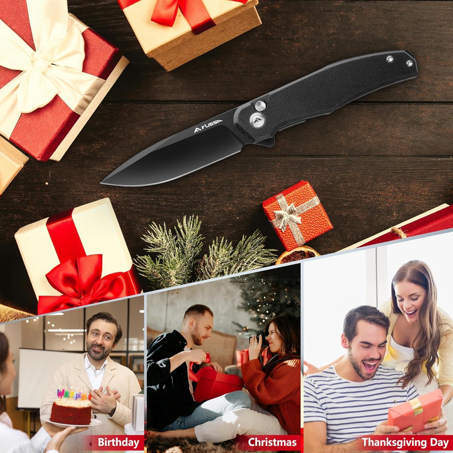 Cuchillo de bolsillo FLISSA plegable 11.43 cm acero D2 mango G10