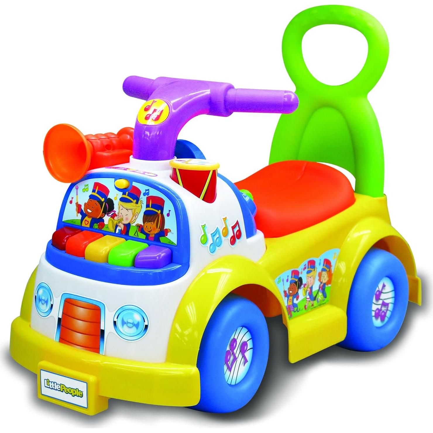 Fisher-Price Little People Music Parade Ride-On, Plays 5 Marching Tunes & Other Sounds! Perfect for Toddler Boys & Girls Ages 1, 2, & 3 Years Old - Helps Foster Motor Skills [Amazon Exclusive]