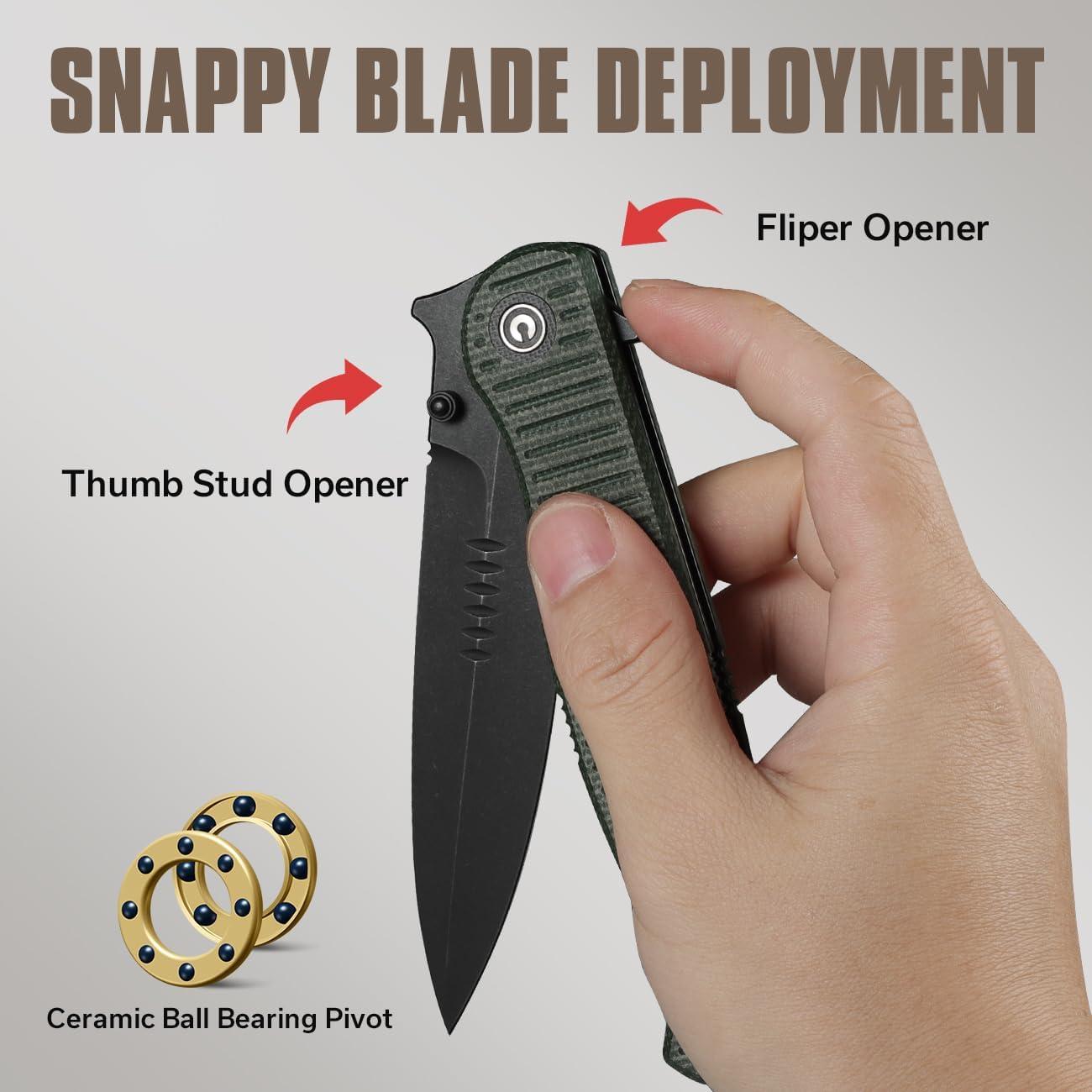 Cuchillo Plegable CIVIVI RS71 de Nitro-V 10.16 cm Verde