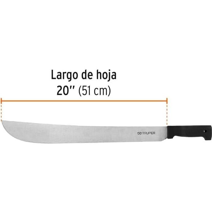 Machete Truper T-460-20B de Mango Negro 51 cm