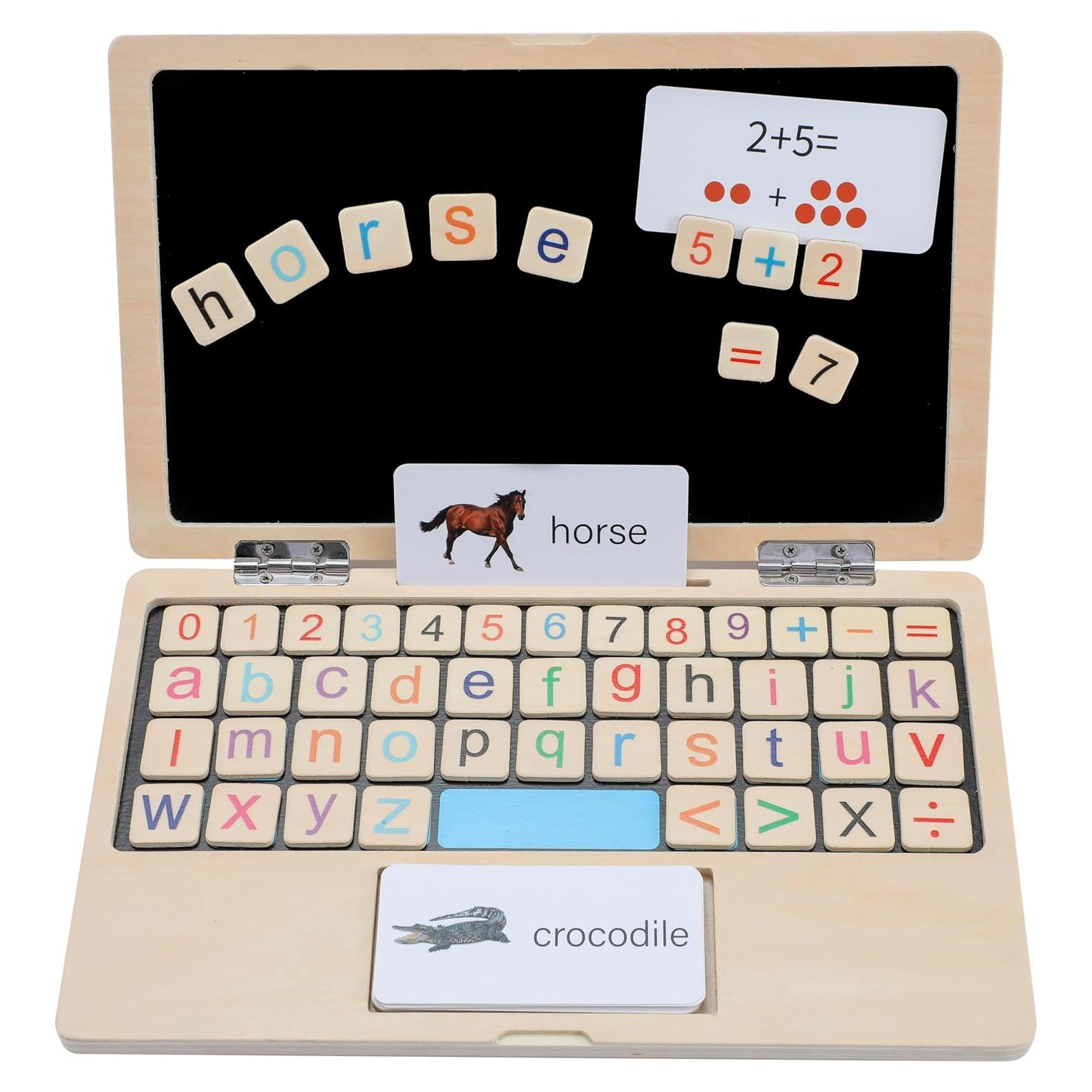 Laptop de Madera BEKILOLE 30x30 cm Juguete Educativo