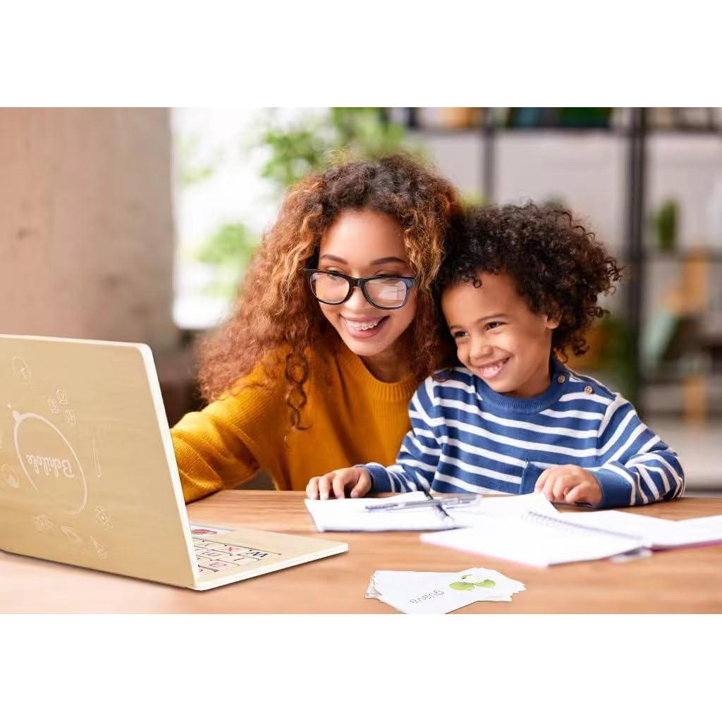 Laptop de Madera BEKILOLE 30x30 cm Juguete Educativo