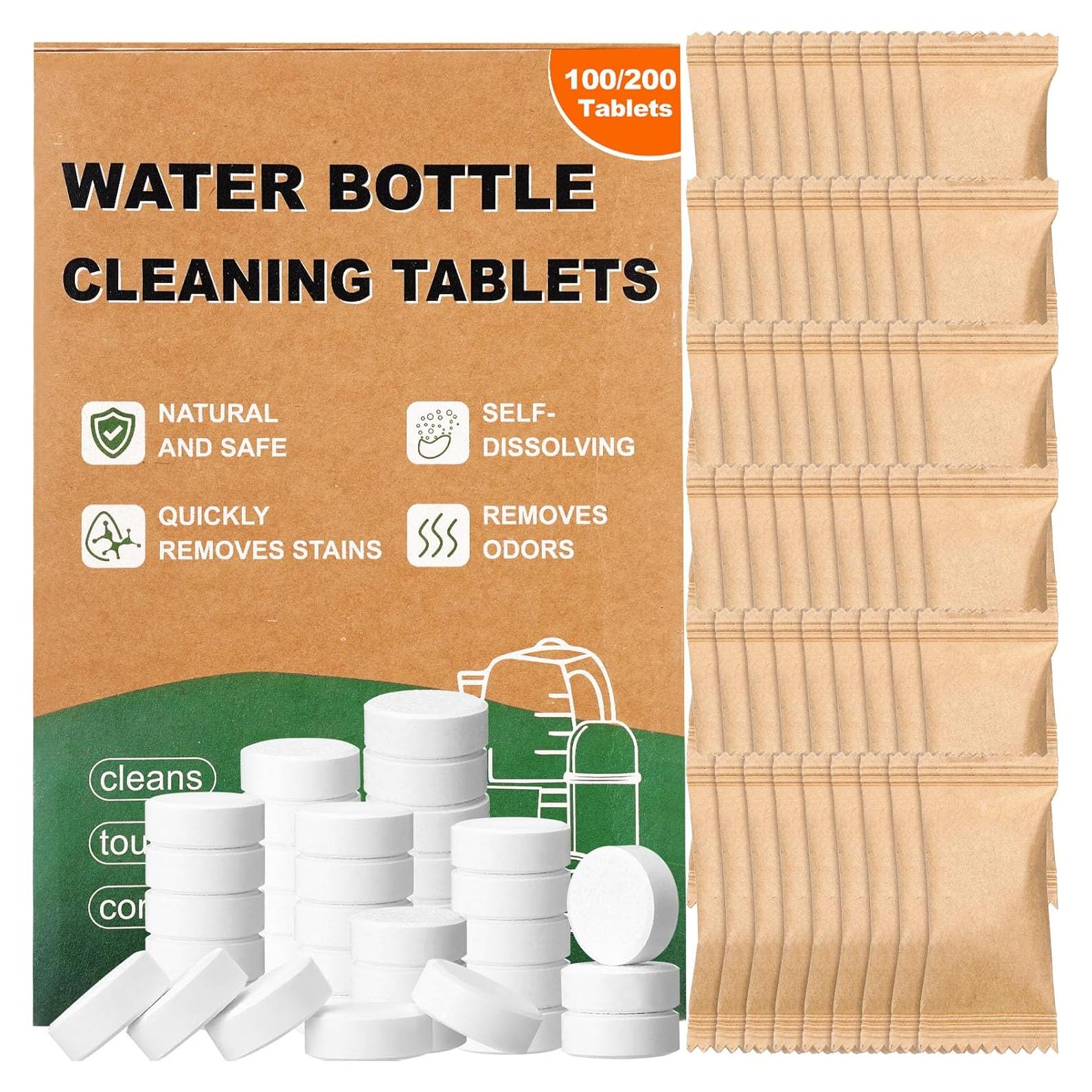 100 Tabletas de Limpieza Heigble para Botellas de Agua