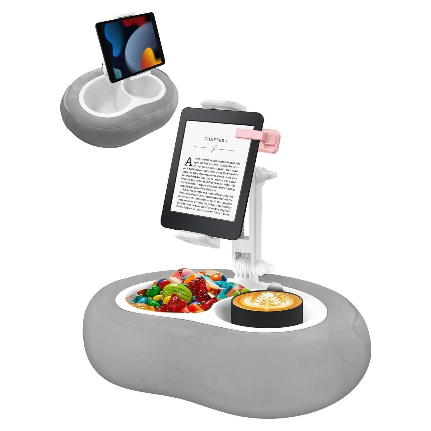 Soporte de Almohada para Tablet Miledi Gris 360° Ajustable