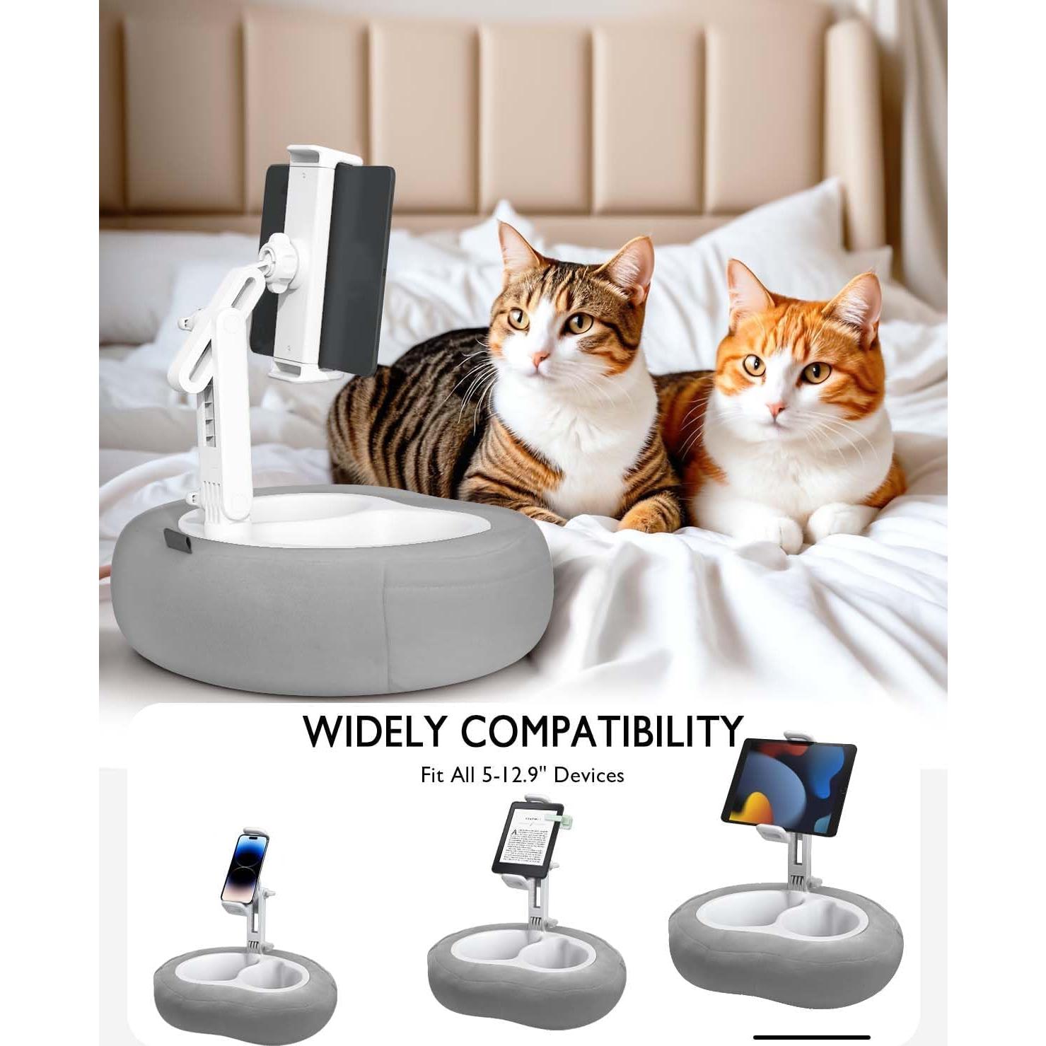 Soporte de Almohada para Tablet Miledi Gris 360° Ajustable