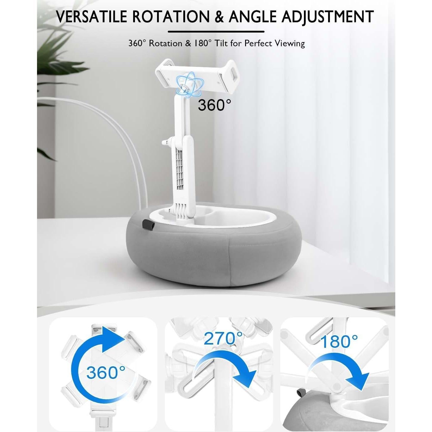 Soporte de Almohada para Tablet Miledi Gris 360° Ajustable