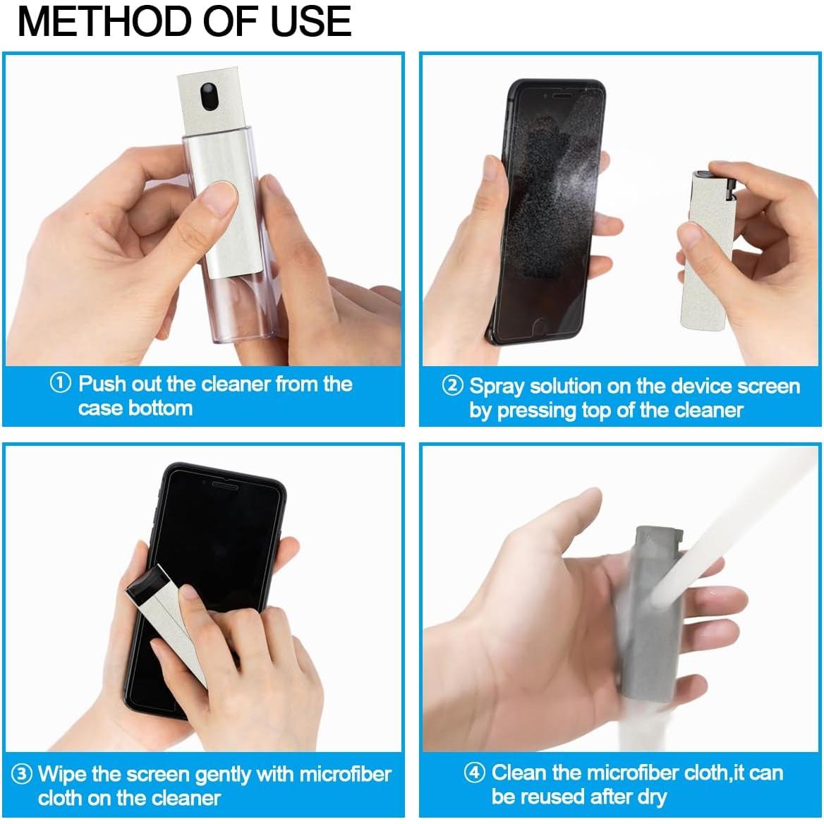 Limpiador de Pantallas 2 en 1 walrfid - Spray 10ml + Paño Microfibra