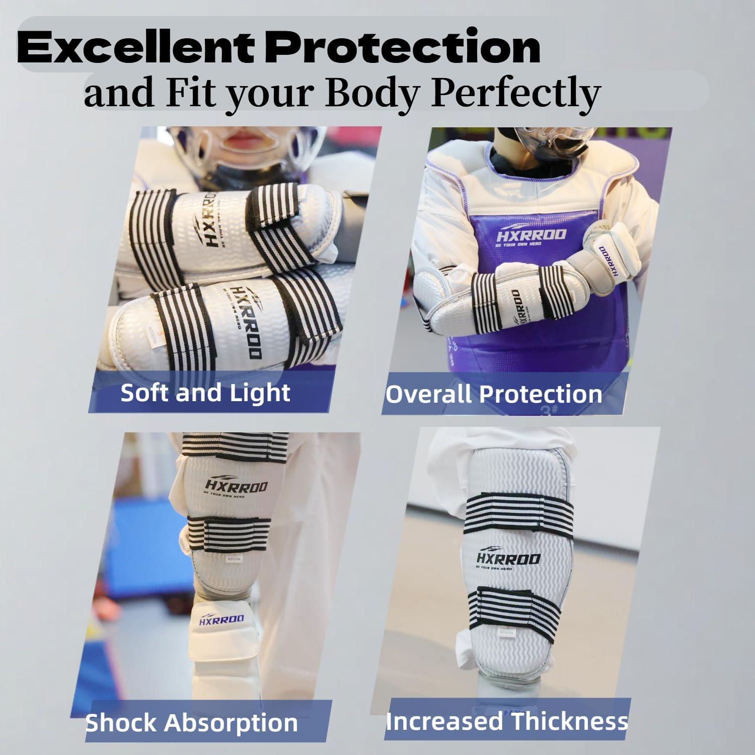 Conjunto de Protectores de Espinillas y Brazos HXRROO - Taekwondo, Karate, Kickboxing