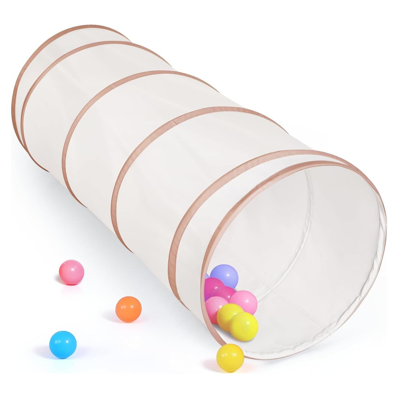 Túnel de Juego Beige para Niños - Juguete Emergente 119 cm