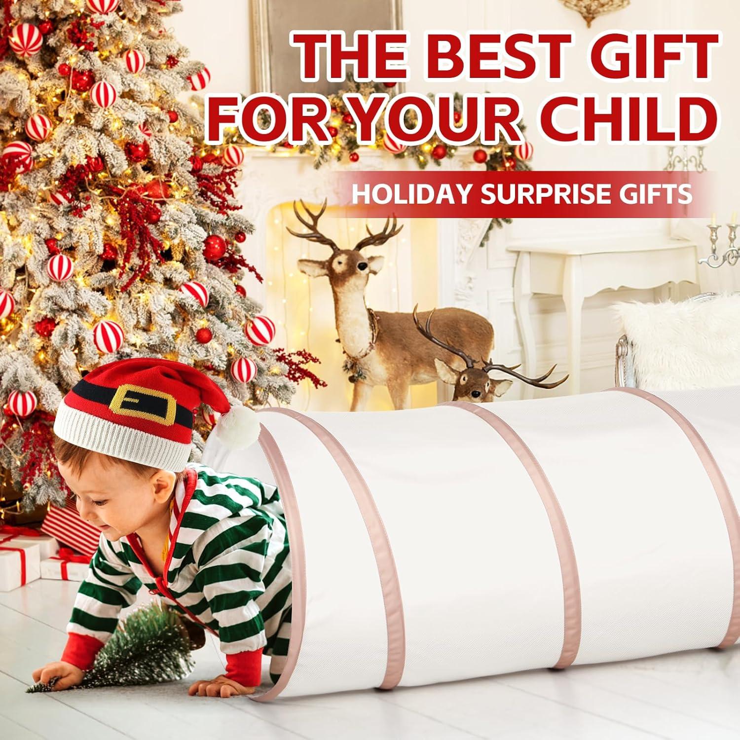 Túnel de Juego Beige para Niños - Juguete Emergente 119 cm