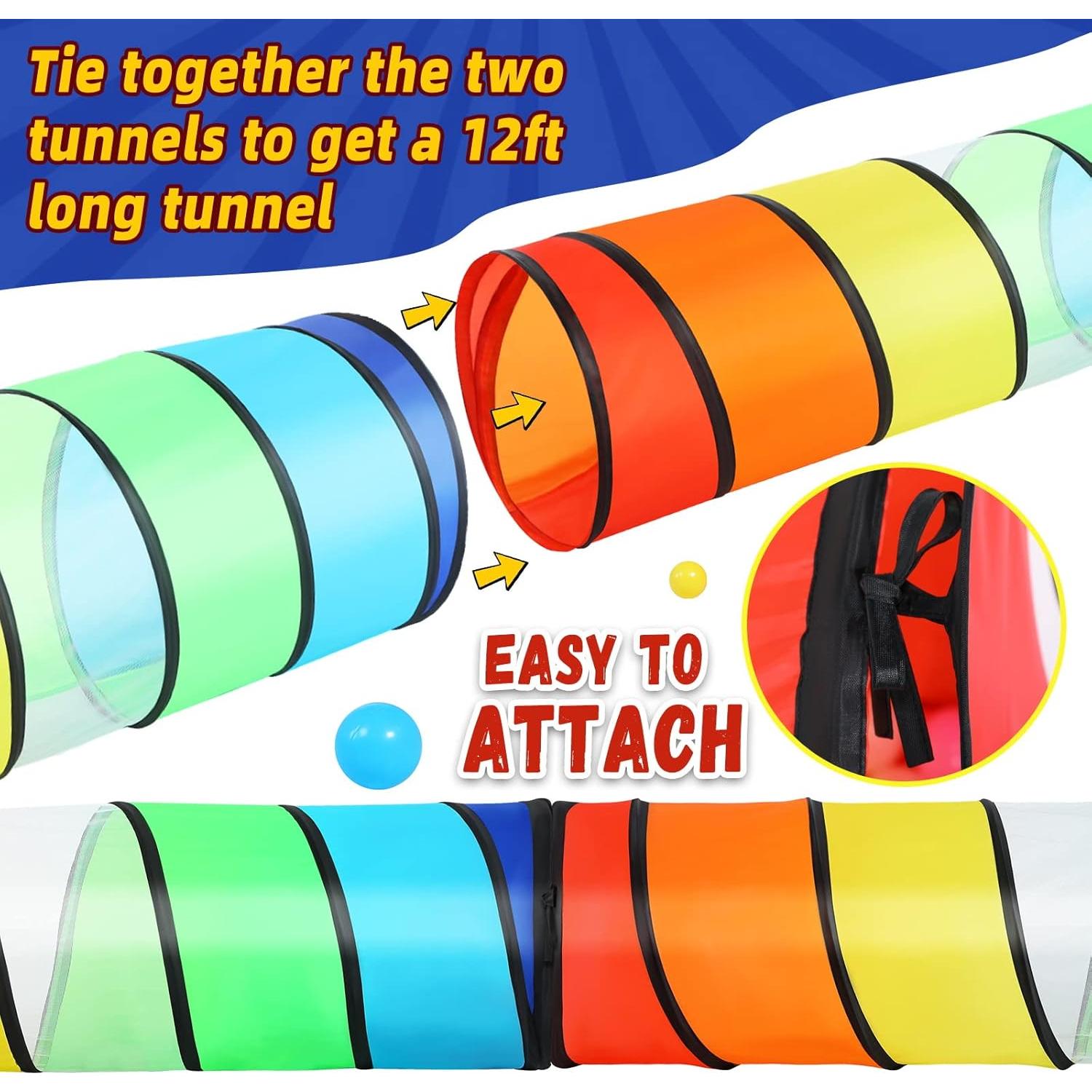 Túnel de Juego Moncoland Arcoíris 2 Piezas para Niños