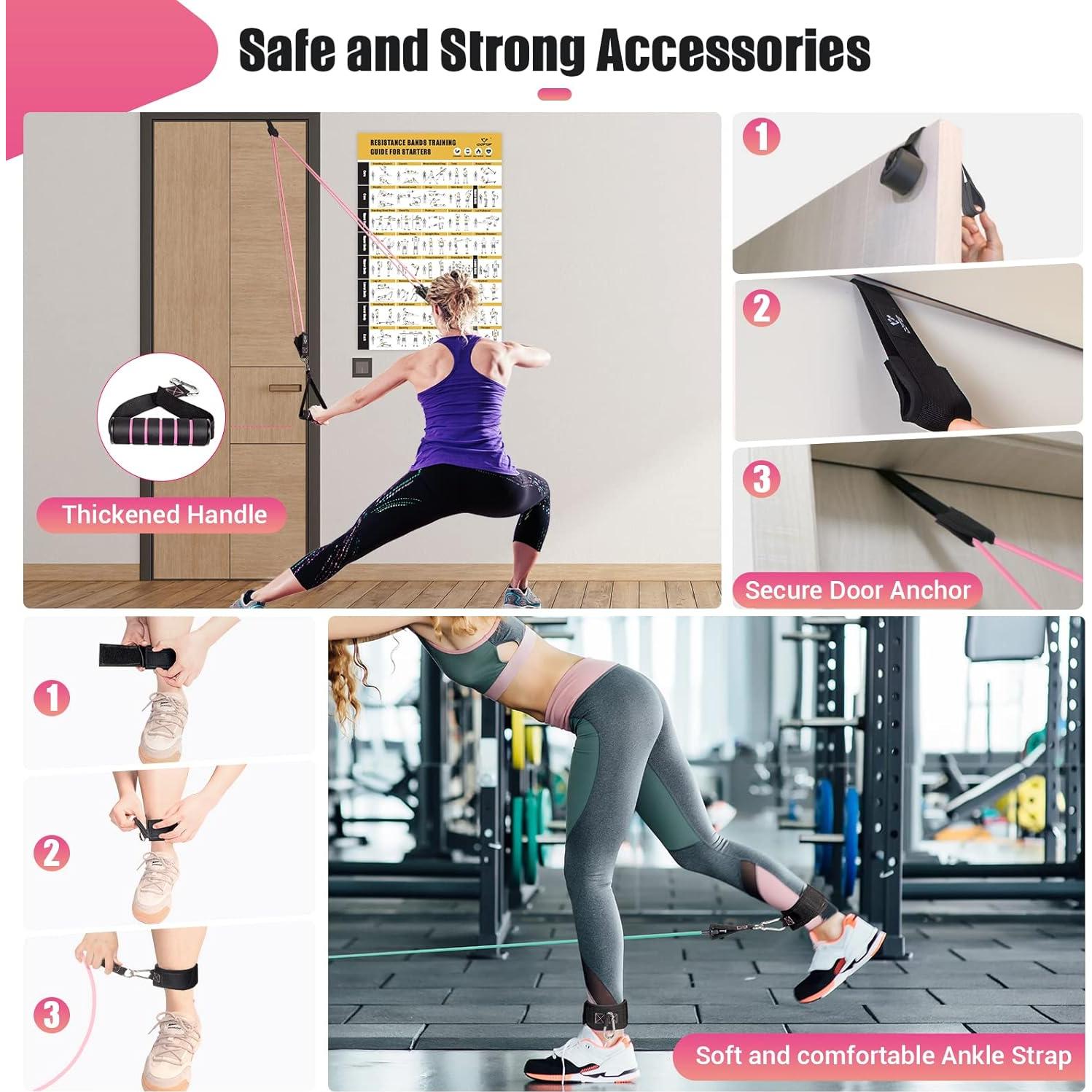 Bandas de Resistencia COFOF para Mujeres - 5 Niveles, 10-45 kg