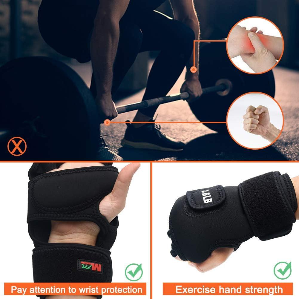 Weighted Gloves 5lb(2.5lb Each), Soft Iron Fitness Gloves with Lengthen Wrist Strap for Gym Boxing, Taekwondo, Running Training, Washable