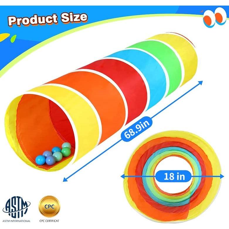 Túnel de Juego Colorido para Niños - 175 cm - Seguro y Divertido