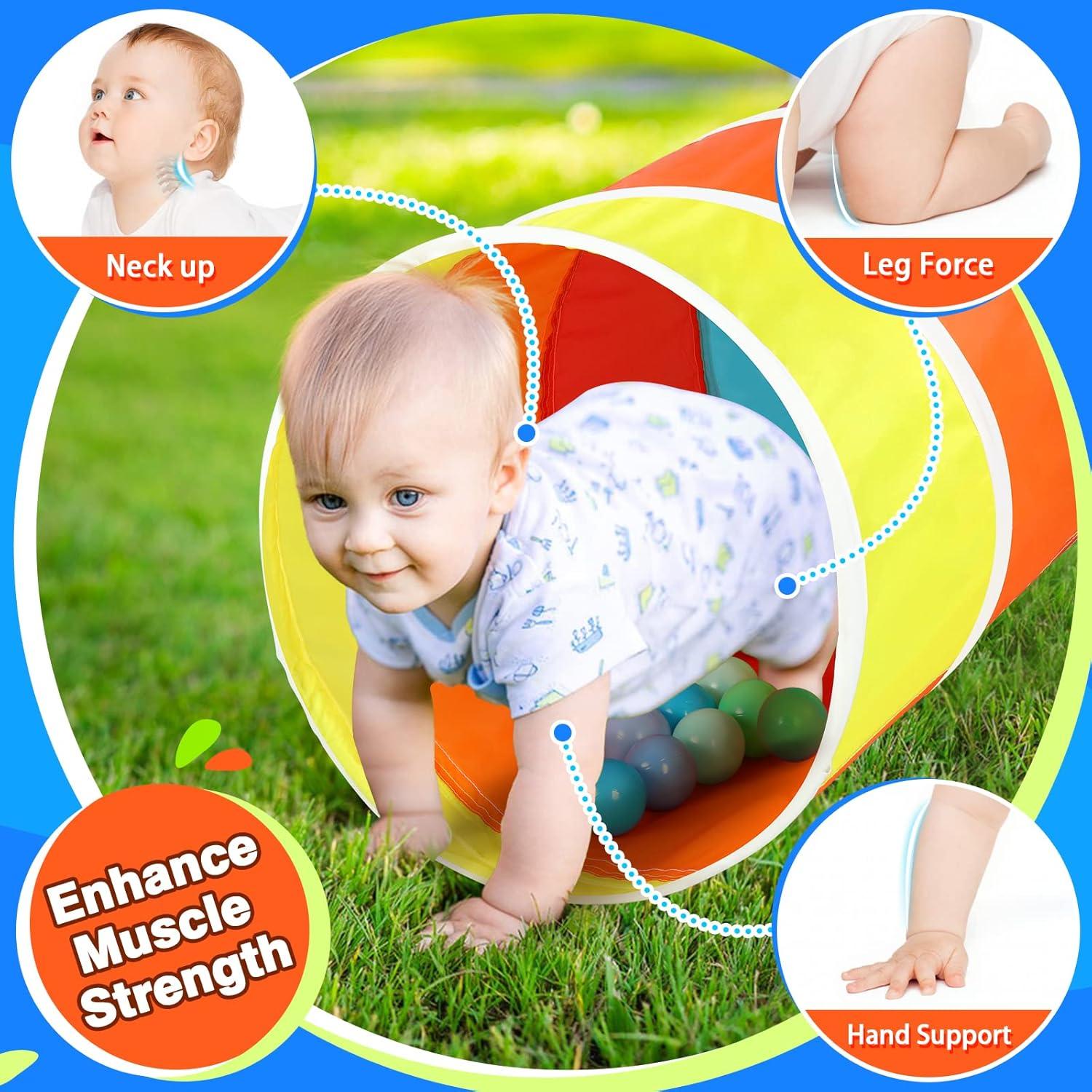 Túnel de Juego Colorido para Niños - 175 cm - Seguro y Divertido