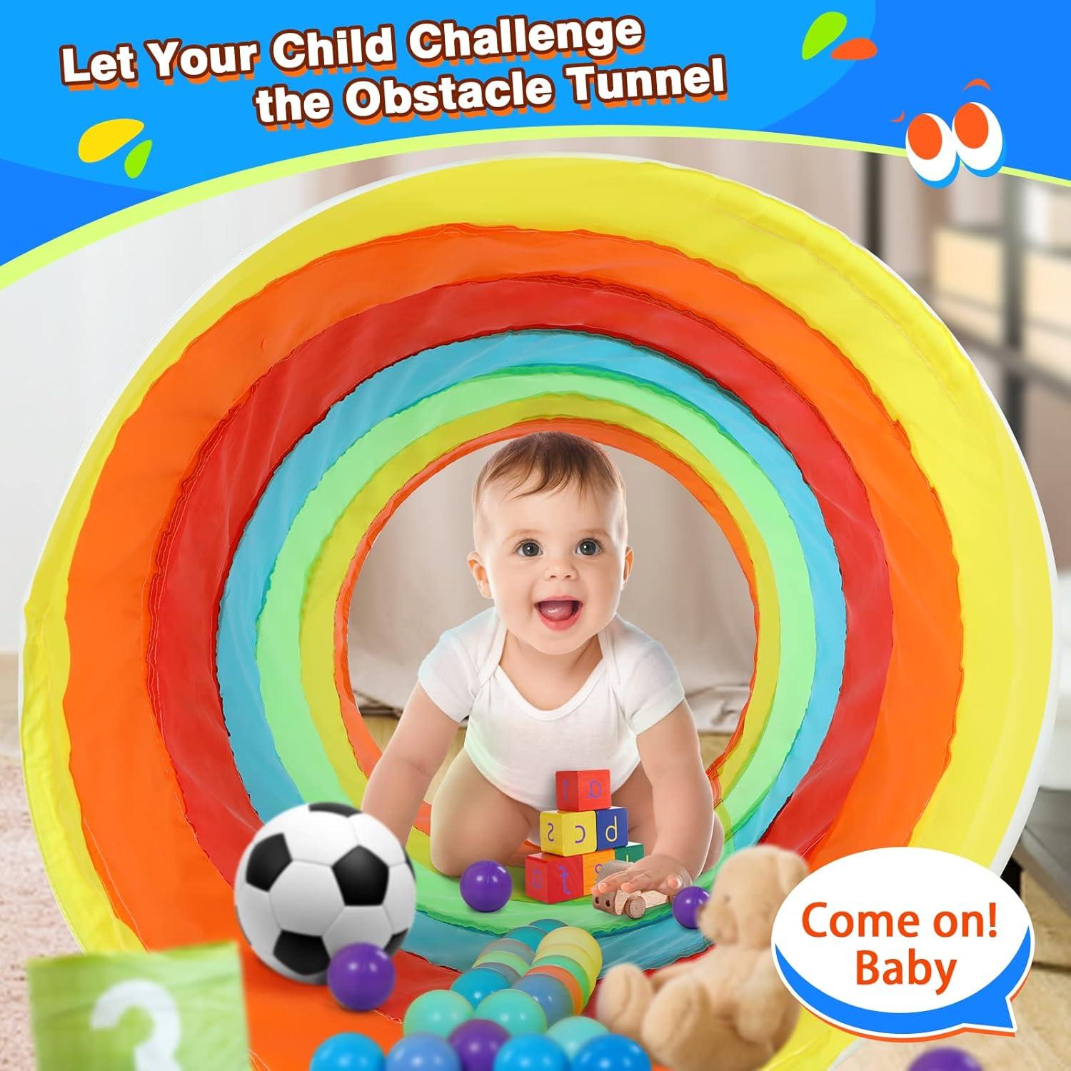 Túnel de Juego Colorido para Niños - 175 cm - Seguro y Divertido