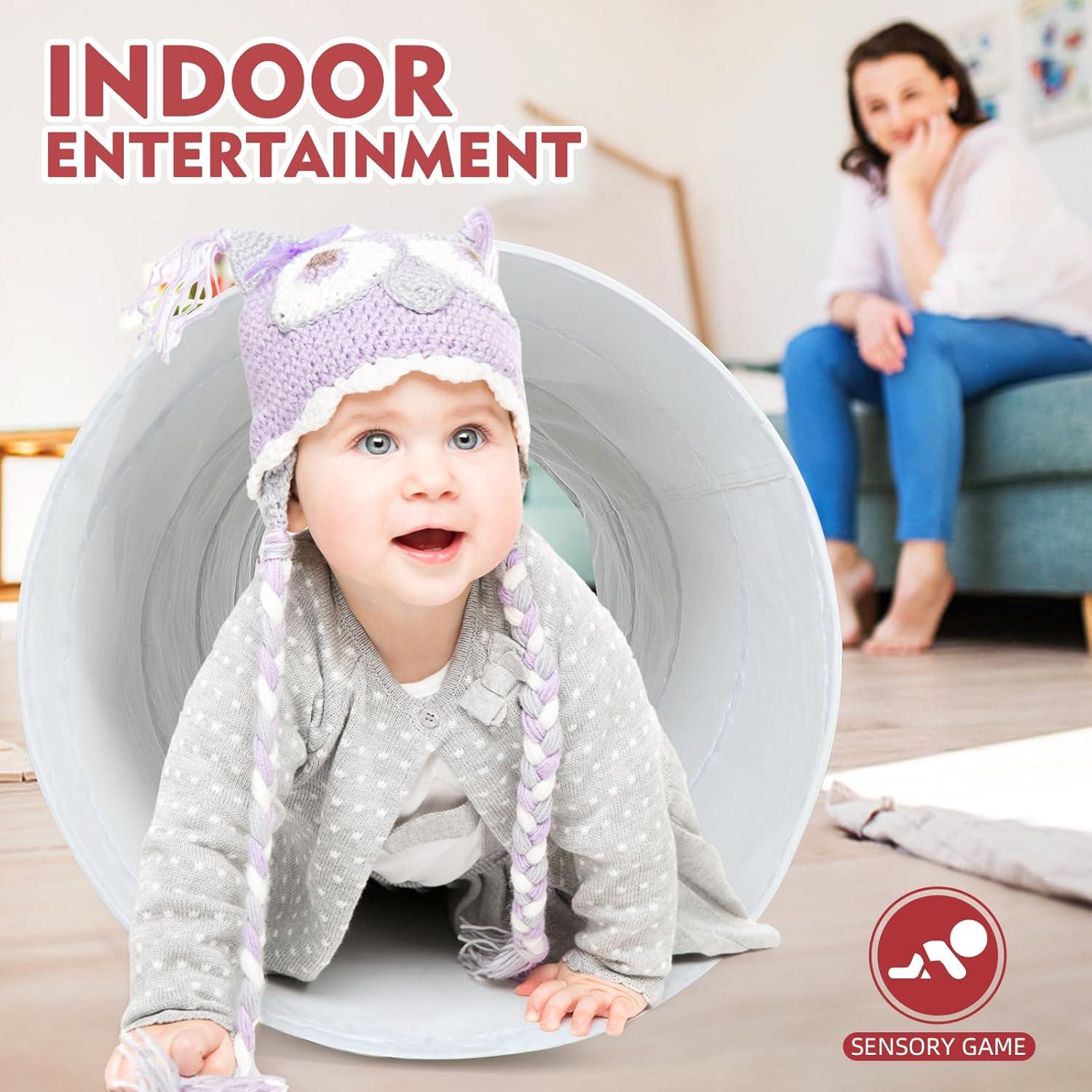 Túnel de Juego Beige para Niños - Juguete Pop Up 45.72 cm