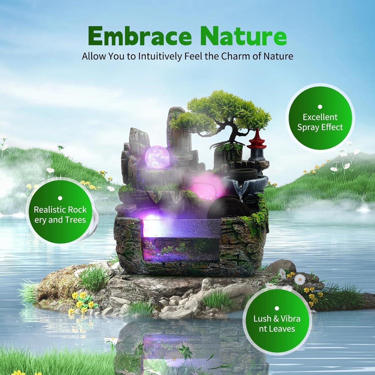 Fuente de Agua Gdrasuya10 Decorativa para Escritorio 30x20cm