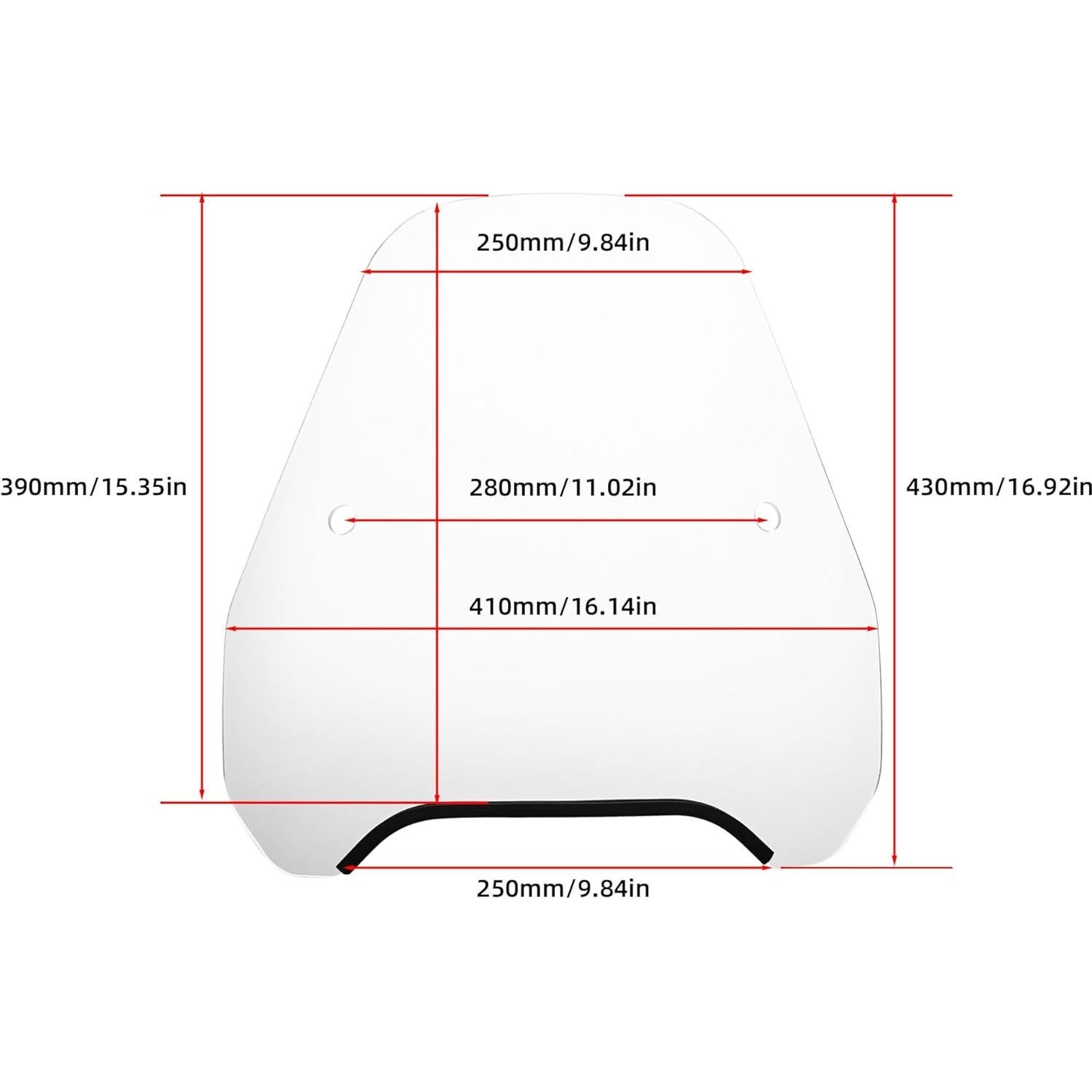 Parabrisas Claro FATECIM 15" para Motocicleta Universal