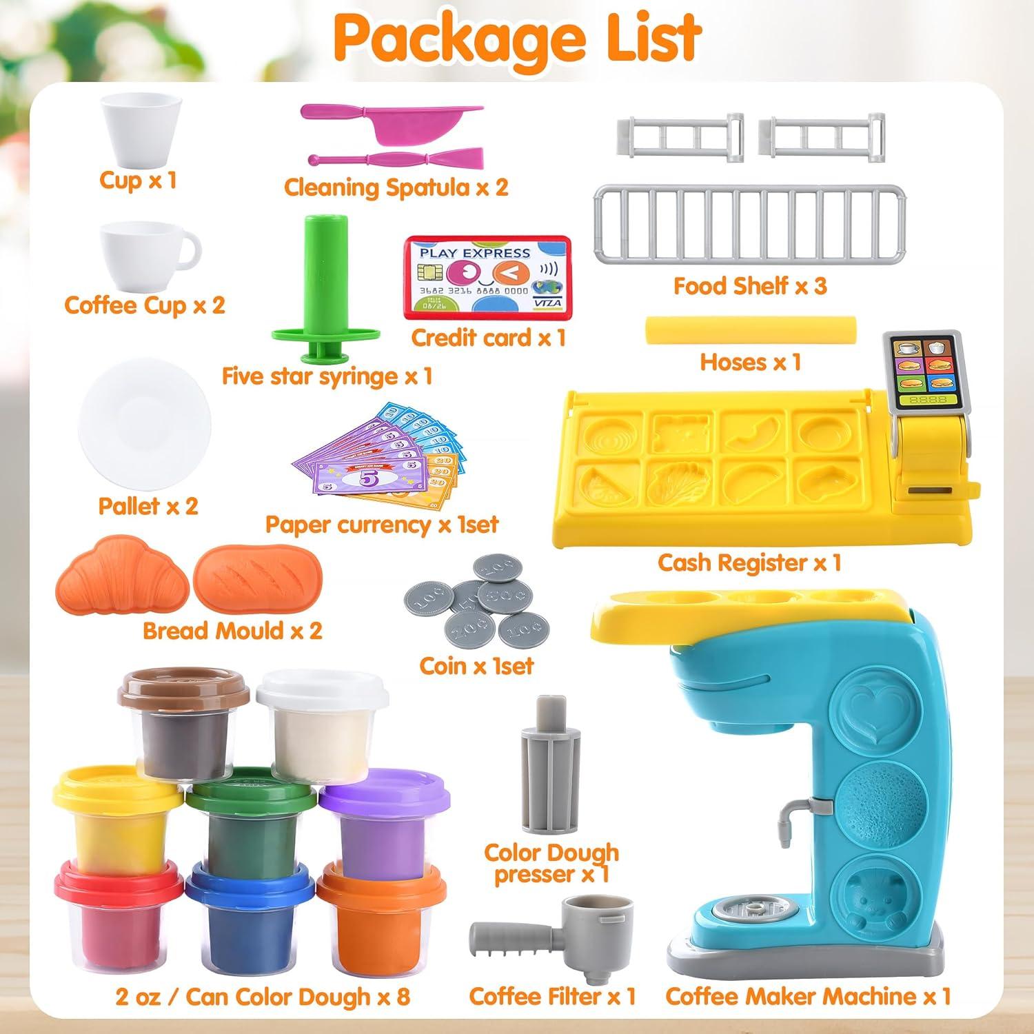 Conjunto de Juguete de Masa de Café PLAY 8 Latas 56g