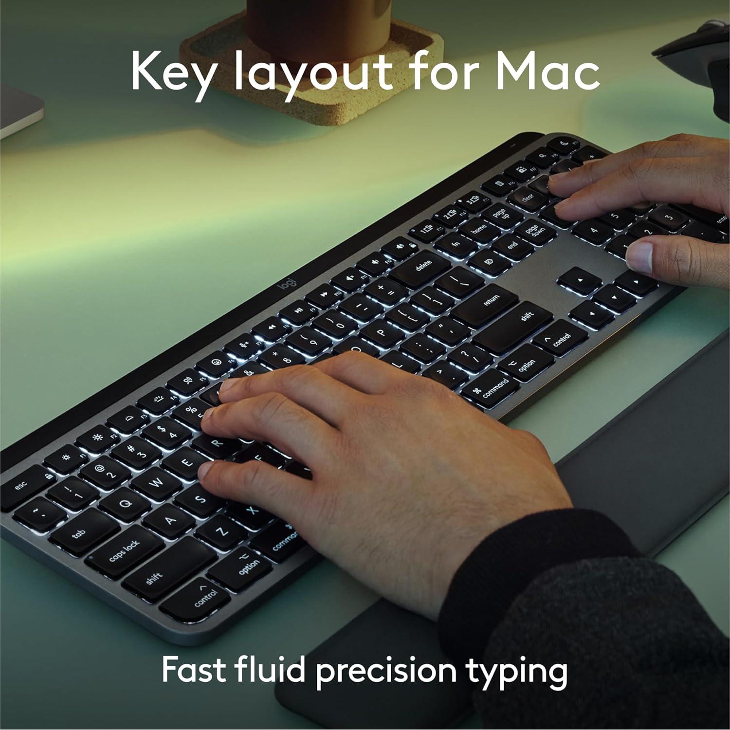 Teclado Inalámbrico Logitech MX Keys S para Mac - Gris Pálido