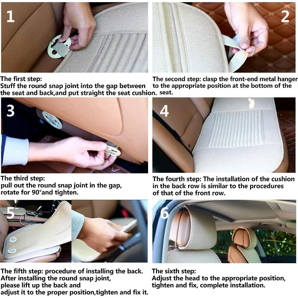 Fundas de Asiento de Coche Suninbox Lino Negro Universal