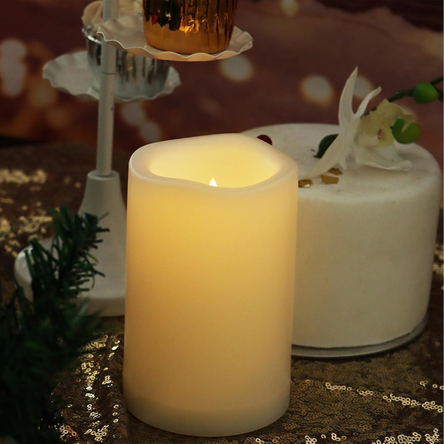 Vela LED Grande Impermeable 4x6" Jingtech con Temporizador