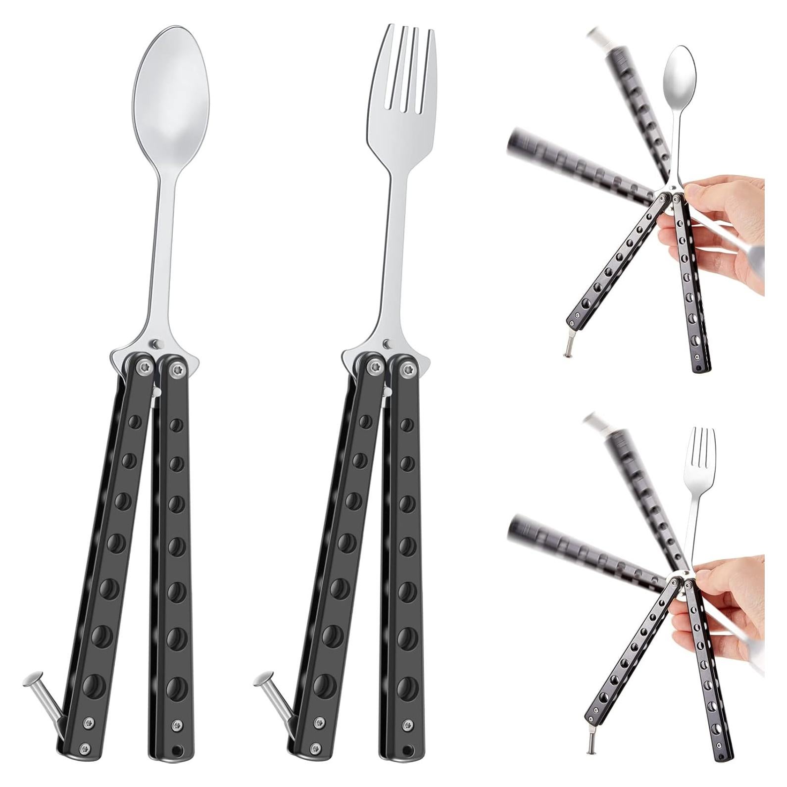 Juego de Cuchara y Tenedor Mariposa Flutesan 2 Piezas Acero Inoxidable