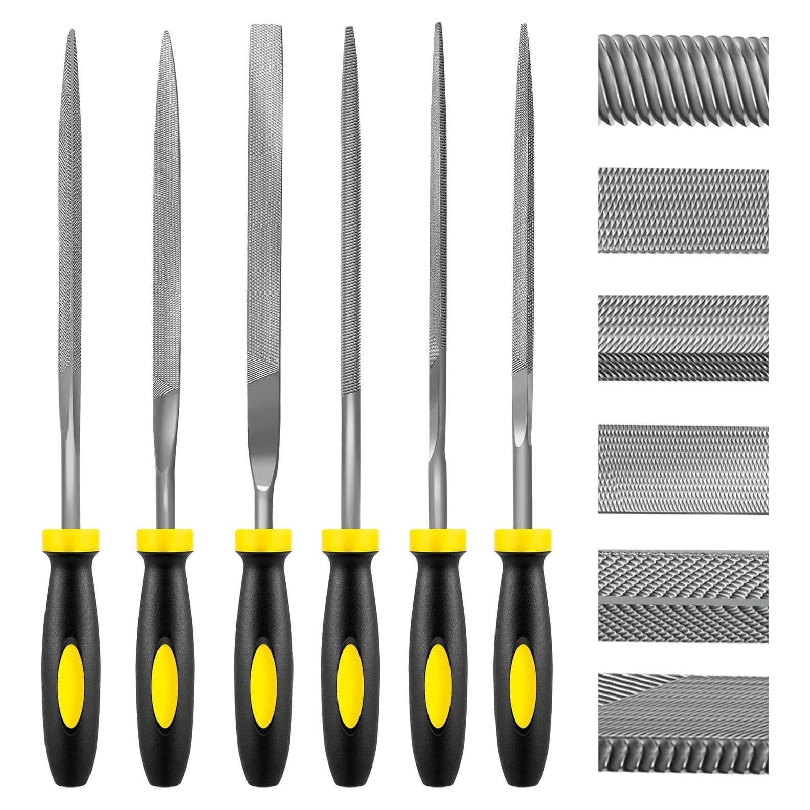 Juego de 6 archivos de aguja WARMTREE 10.16 cm acero al carbono
