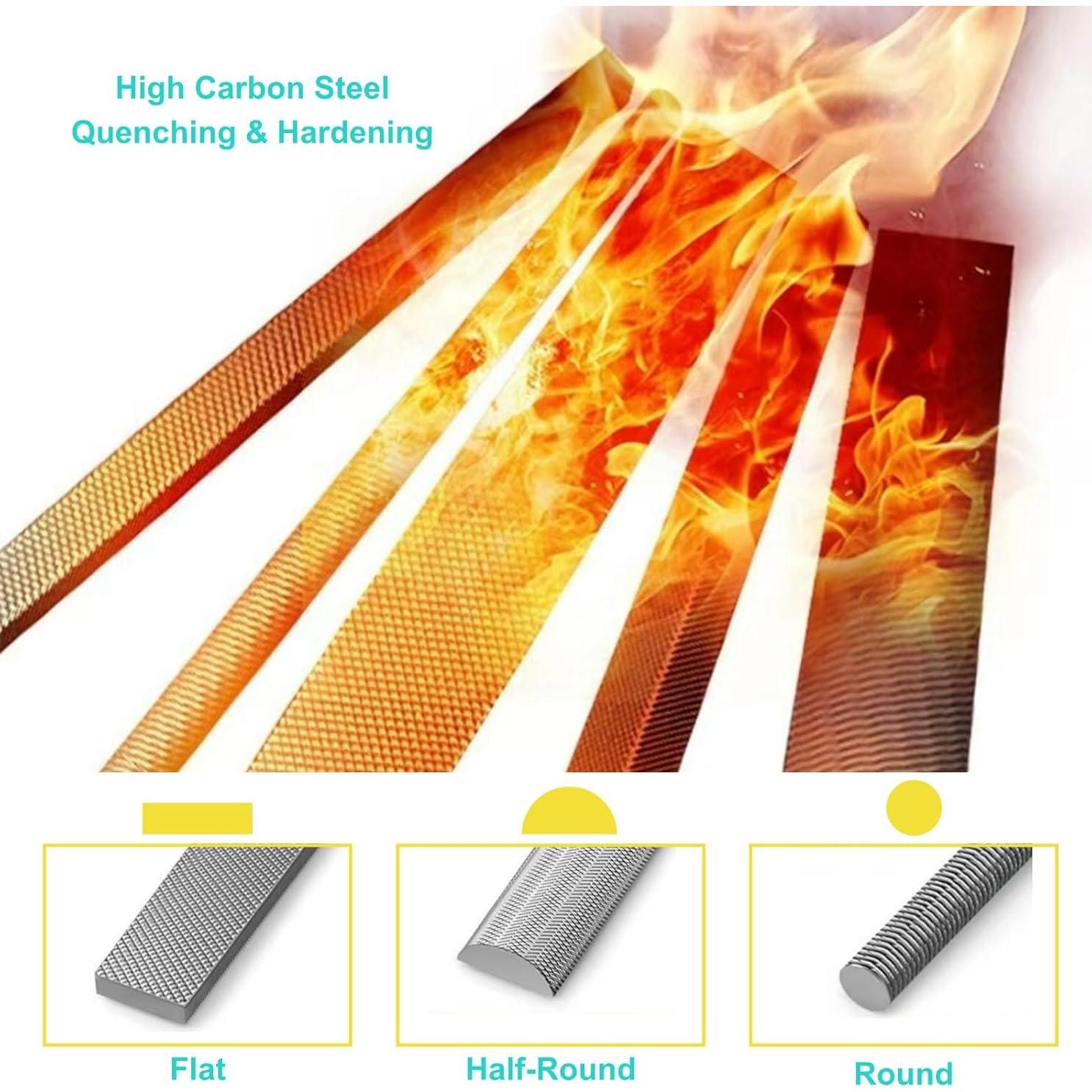 Juego de 6 archivos de aguja WARMTREE 10.16 cm acero al carbono