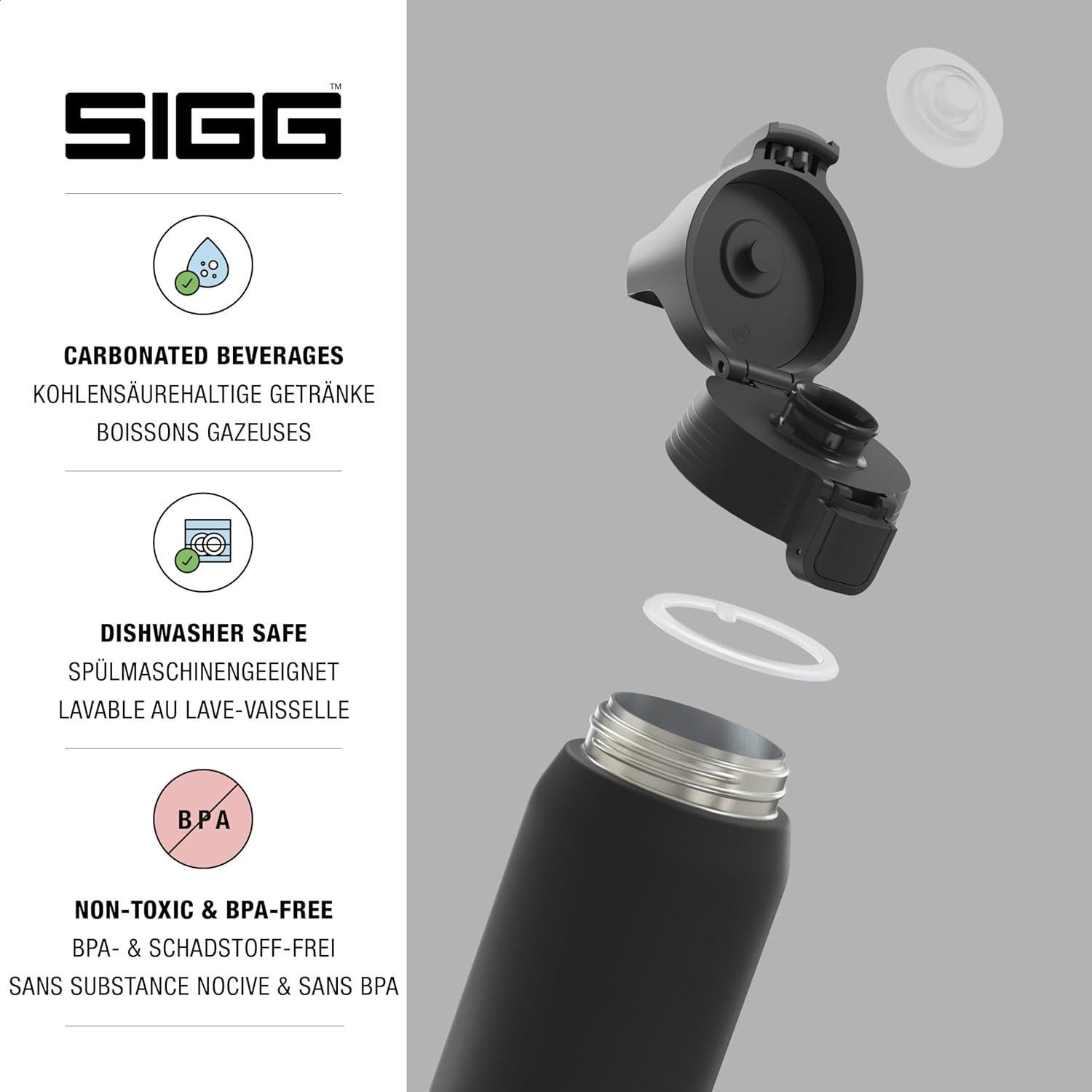 Botella de Agua Aislada SIGG Shield Therm 0.75L Negra