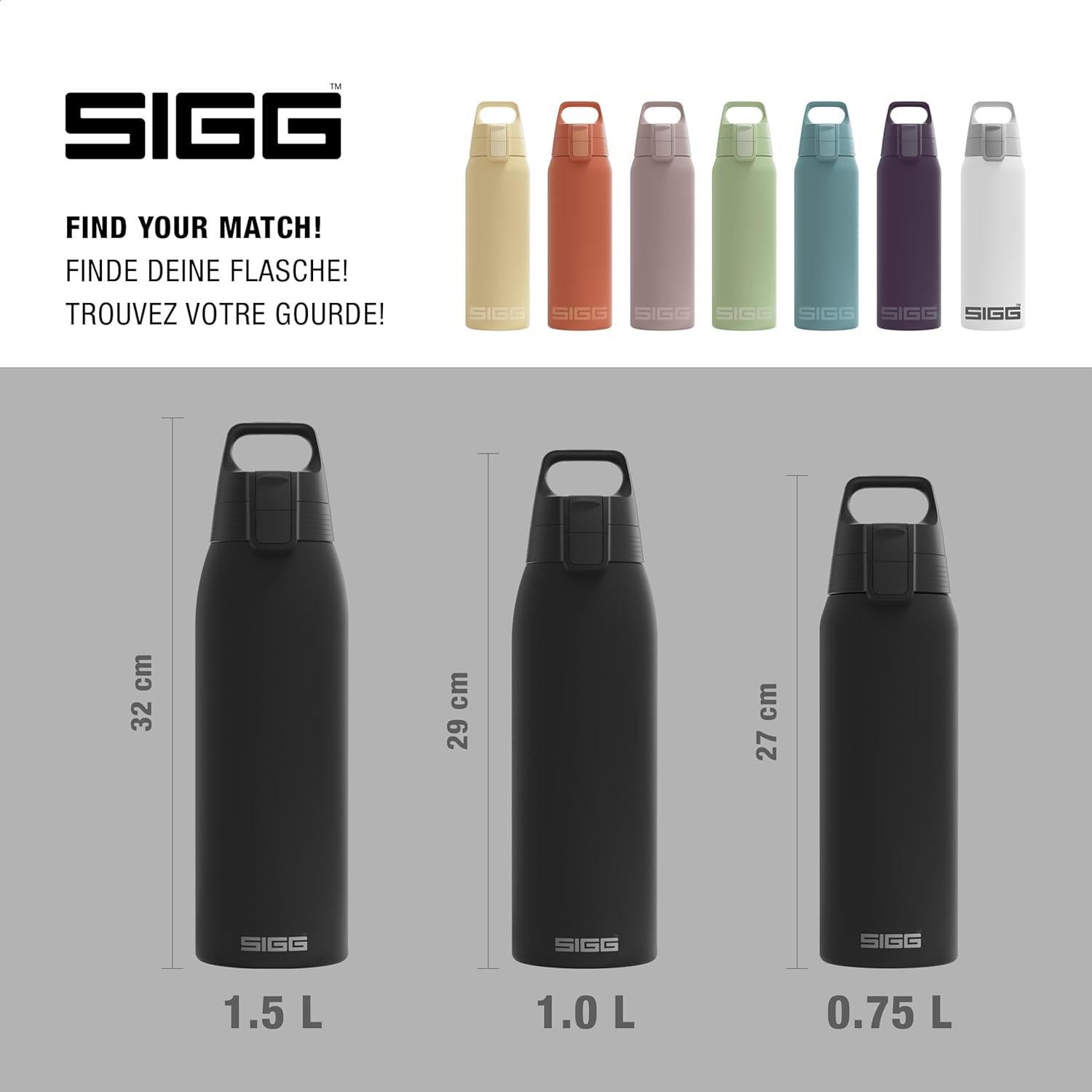 Botella de Agua Aislada SIGG Shield Therm 0.75L Negra