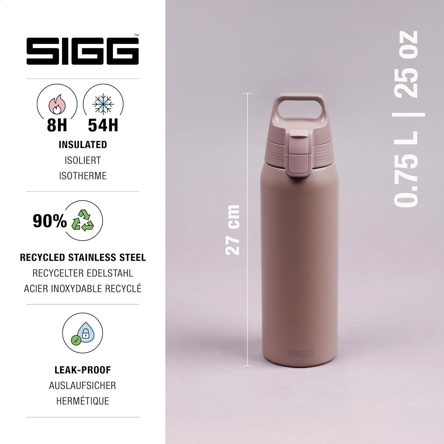 Botella de Agua Aislada SIGG Shield Therm 0.75L Acero Inoxidable