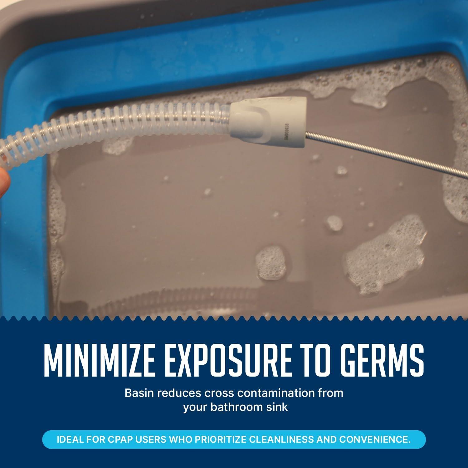 Kit de Limpieza CPAP RawRock con Cepillo y Cubeta Plegable