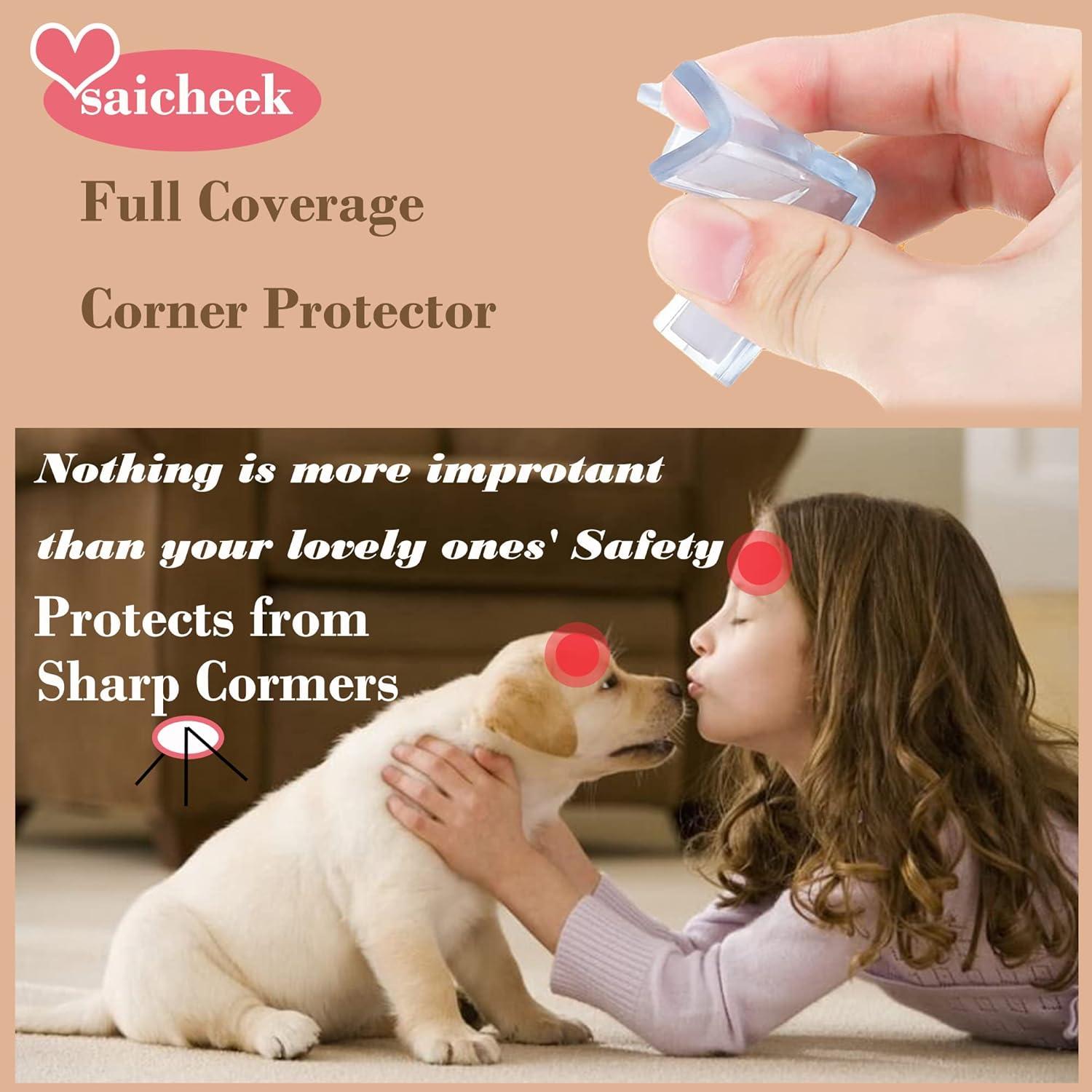 4 Protectores de Esquinas de Silicona saicheek para Bebés