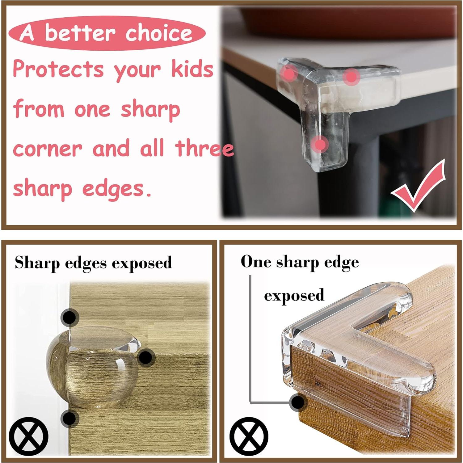 4 Protectores de Esquinas de Silicona saicheek para Bebés