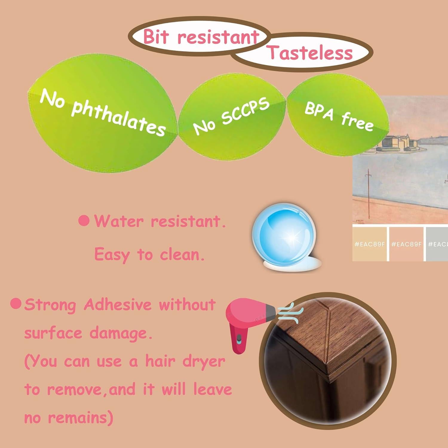 4 Protectores de Esquinas de Silicona saicheek para Bebés