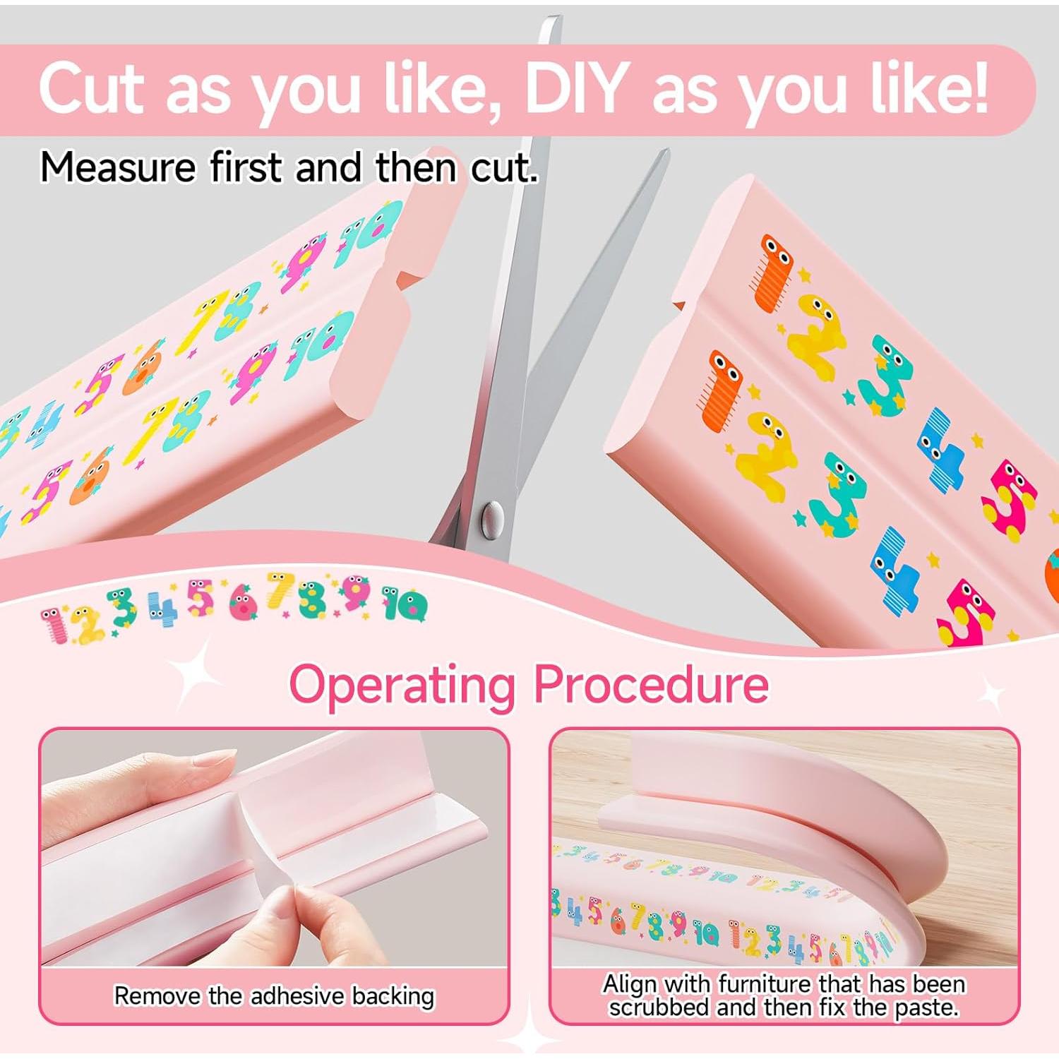 Protector de Bordes para Bebé Lonlown 2m Espuma Inodora Rosa