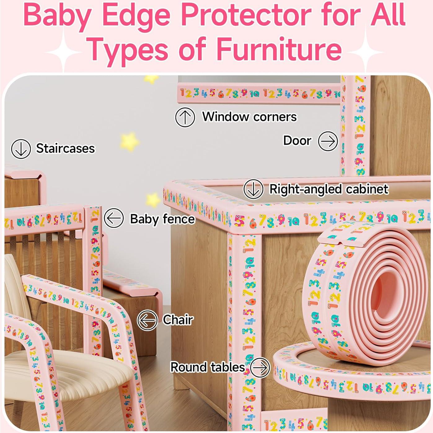 Protector de Bordes para Bebé Lonlown 2m Espuma Inodora Rosa