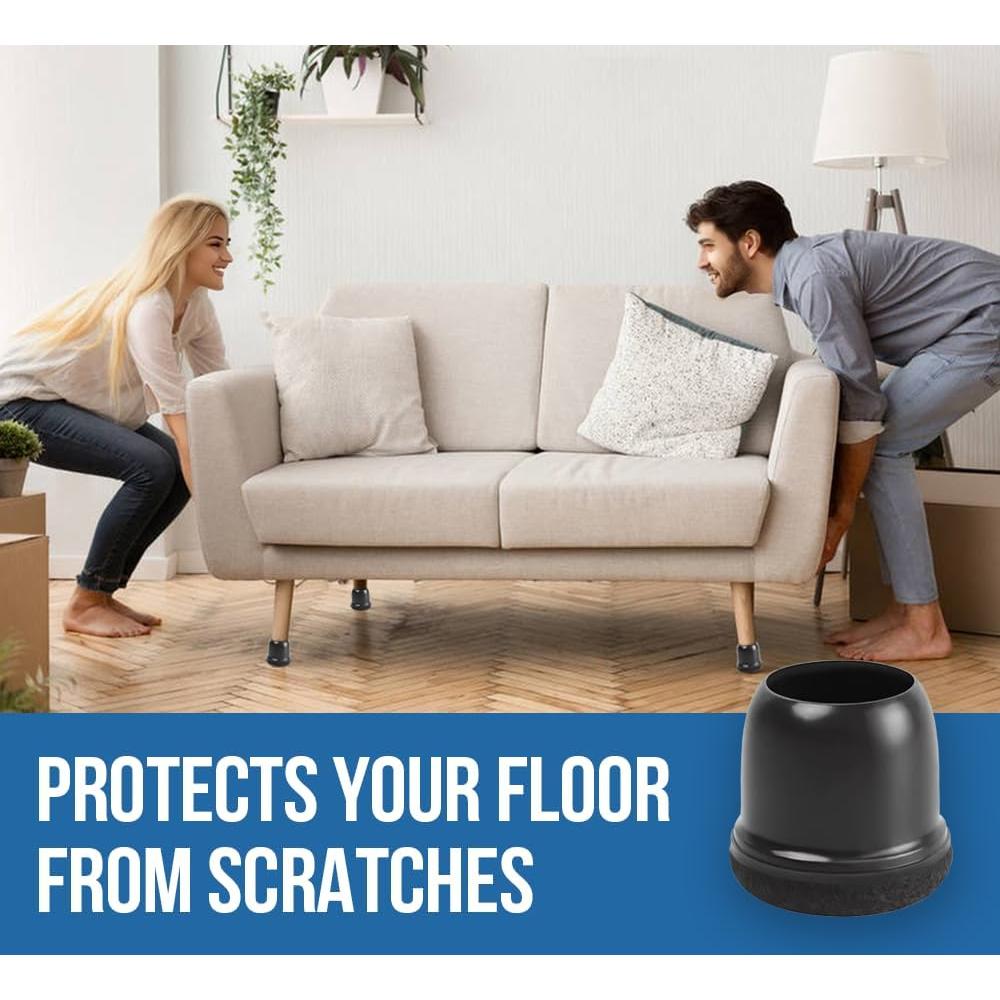 20 Protectores de Suelo para Patas de Sillas MOYOHIM Negros