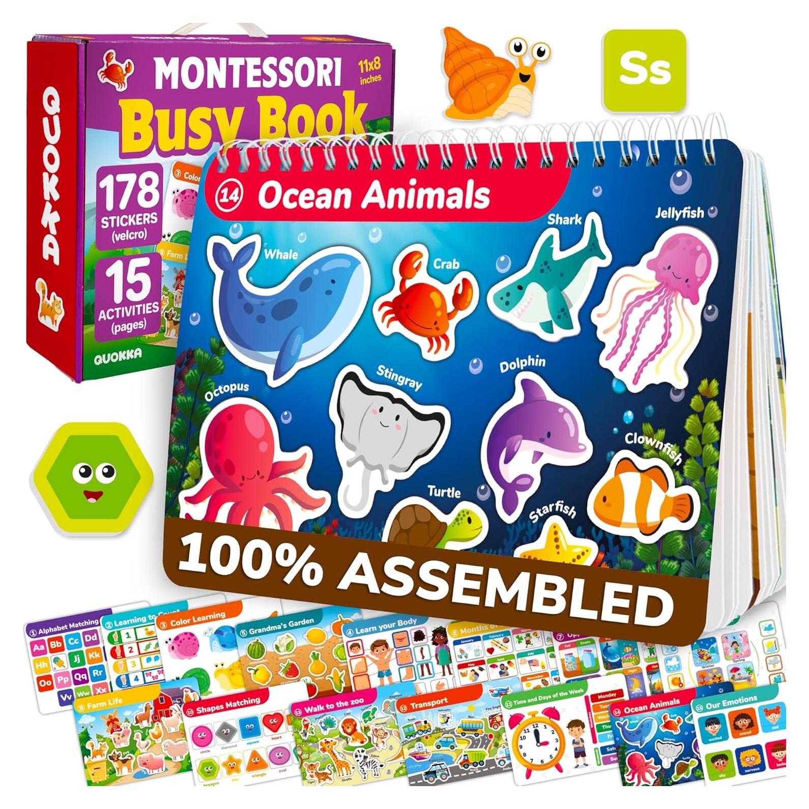 Libro Ocupado Montessori QUOKKA para Niños 3-5 Años